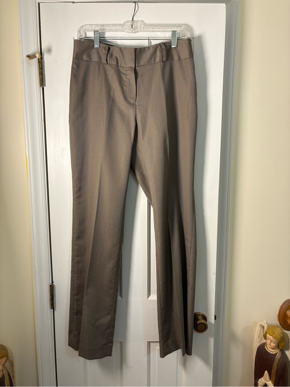 Anne Klein Taupe Straight-Leg Dress Pants